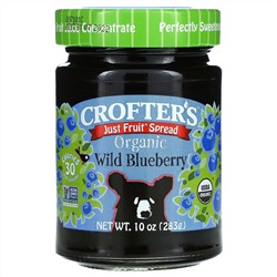 Crofter's Organic, Just Fruit, джем, органическая дикорастущая голубика, 283 г (10 унций)