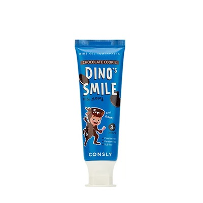 CNS KIDS Паста зубная гелевая детская Dino's Smile с ксилитом и вкусом шоколадного печенья, 60г Consly