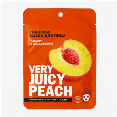 Маска для лица тканевая с гиалуроновой кислотой Very juicy peach, питание и увлажнение, PICO MIKO