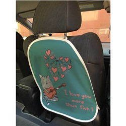 Защитная накидка на спинку сиденья автомобиля «Влюбленный кот-гитарист»