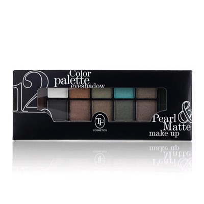 Тени для век TF Color Palette Eyeshadow 12 оттенков, тон 03C Коричнево-зелёная гамма