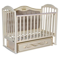 Кровать детская Bellini Silvia Elegance Premium мягкая спинка, маятник, цвет слоновая кость   513902