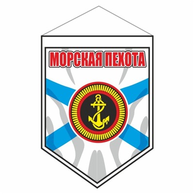 Вымпел "Морская пехота", 100 х 140 мм, двусторонний