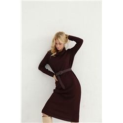 4910 Платье-свитер в длине "миди" шоколадное