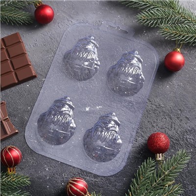 Форма для шоколада и конфет пластиковая «Мини дед мороз», размер ячейки 5×7 см, цвет прозрачный
