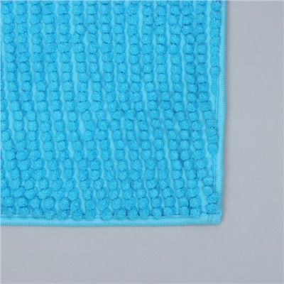 Коврик для дома Доляна «Букли», 50×80 см, цвет голубой