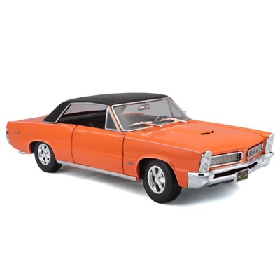 Машинка Maisto Die-Cast 1965 Pontiac GTO, открывающиеся двери, 1:18, цвет оранжевый