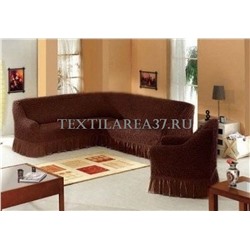 Чехол на угловой диван + кресло (2 предмета) 03 (шоколад)