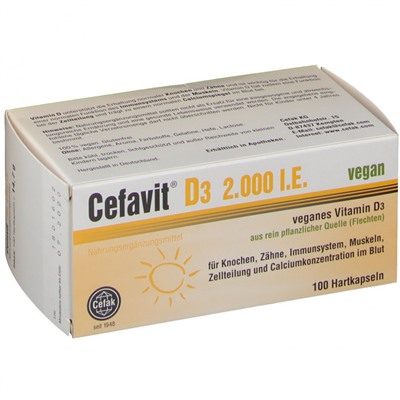 Cefavit (Цефавит) D3 2.000 I.E. vegan 100 шт