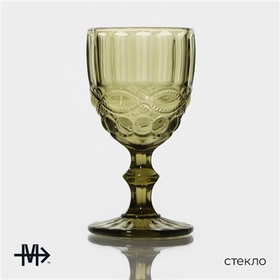 Набор бокалов из стекла Magistro «Ла-Манш», 250 мл, 9×15,2 см, 6 шт, цвет зелёный