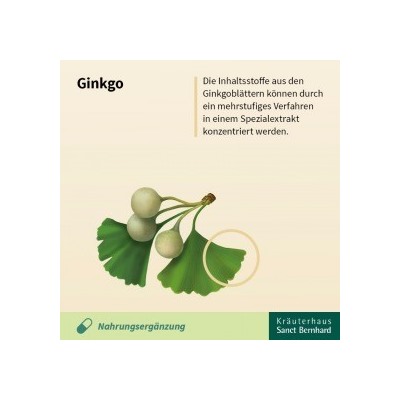 Krauterhaus Sanct Bernhardt Herbal tea Ginkgo Гинкго leaves, 120 г