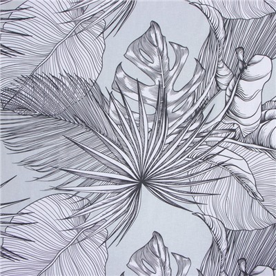 Простыня на резинке "Этель" Gray tropics, 160х200х25 см, 100% хлопок, поплин