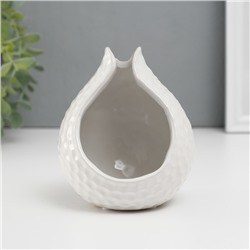 Подсвечник керамика на 1 свечу "Гранат" d=4,5 см белый 10х10х11,5 см
