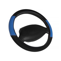 Чехол на руль DSV с вставками, перфорация, неопрен, Black+ Blue, размер М