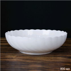 Тарелка глубокая суповая 800 мл 175 мм белый А / LXWW-70 (WHITE) /уп 48/ форма ромашка
