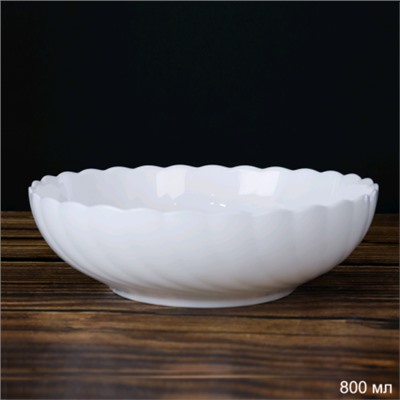 Тарелка глубокая суповая 800 мл 175 мм белый А / LXWW-70 (WHITE) /уп 48/ форма ромашка