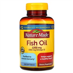 Nature Made, рыбий жир, 1200 мг, 100 капсул