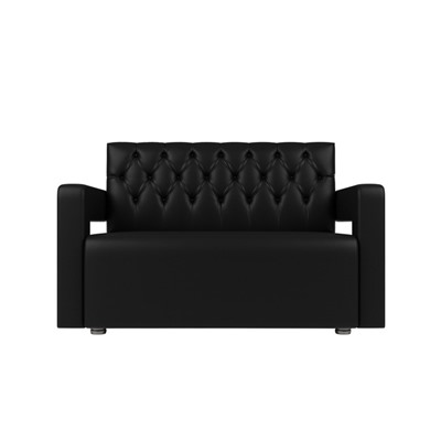 Прямой диван «Рамос Люкс», 2-х местный, без механизма, экокожа, цвет чёрный