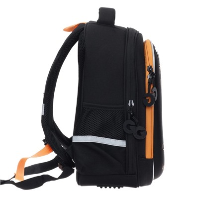 Рюкзак каркасный Grizzly, 36 х 28 х 20 см, с картхолдером, светодиодная подсветка, чёрный