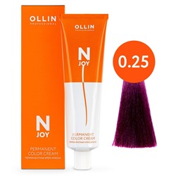 Крем-краска для волос перманентная Ollin Professional N-Joy, тон 0/25, фиолетово-махагоновый (розовый), 100 мл