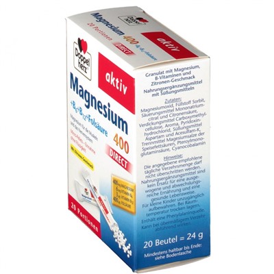 Doppelherz (Доппельхерц) aktiv Magnesium + B6 + B12 DIRECT 20 шт