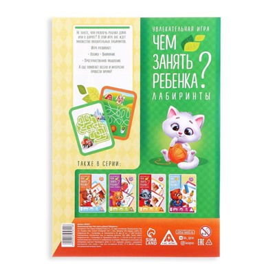 Настольная книга-игра «Чем занять ребёнка? Лабиринты», А5, 26 страниц, 5+