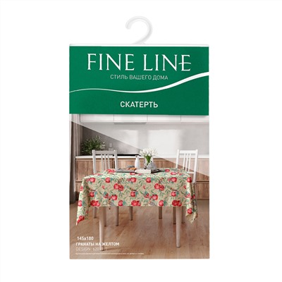 Скатерть рогожка 145х180 &quot;Fine Line&quot; рис 62019-1 Гранаты на желтом