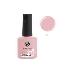 ADRICOCO Гель-лак для ногтей / Est Naturelle №01, камуфлирующий розовый, 8 мл