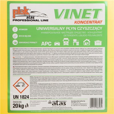 Средство для очистки салона ATAS "VINET", универсальное, концентрат, 20 кг