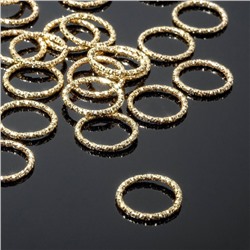 Кольцо соединительное, из нержавеющей стали, 1,5×1,5 см (наб.100шт), цвет золото (разъёмное)
