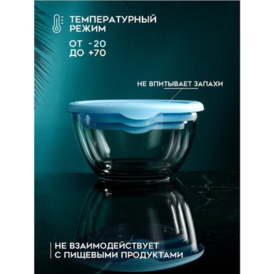 Набор салатников «Роза», 3 шт, 1500 мл, 850 мл, 450 мл, стекло, Иран