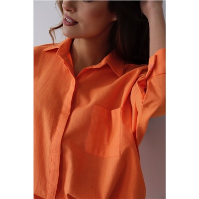 11368 Рубашка с цельнокроенными рукавами оранжевая (остаток: 42, 46)