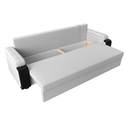 Прямой диван «Николь лайт», механизм еврокнижка, экокожа, цвет белый / чёрный