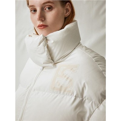 Куртка белого цвета с утеплителем из натурального пуха ELIS