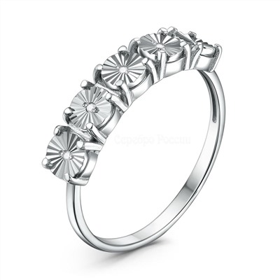 Кольцо из серебра с бриллиантами родированное
