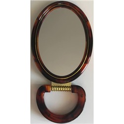 Зеркало овальное с увеличением, 2-стороннее, коричневое, 11х14 см