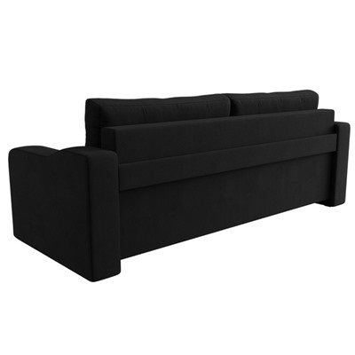Прямой диван «Лиссабон», механизм еврокнижка, микровельвет, цвет чёрный