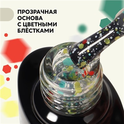 Гель лак для ногтей, «MILK GLITTER», 3-х фазный, 8мл, LED/UV, цвет прозрачный (06)