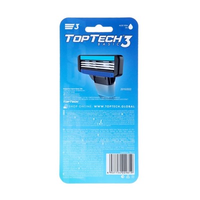 Мужская бритва TopTech Basic 3, 1 бритва + 1 сменная кассета, совместима с gillette mach3