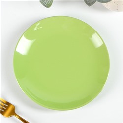 Тарелка десертная керамическая Доляна «Пастель», d=19 см, цвет зелёный