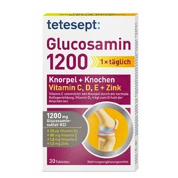 tetesept 1200 + Vitamin D3, C, E und Zink Таблетки для Снятия Боли в Суставах с Витамином С и Д3, 30 шт
