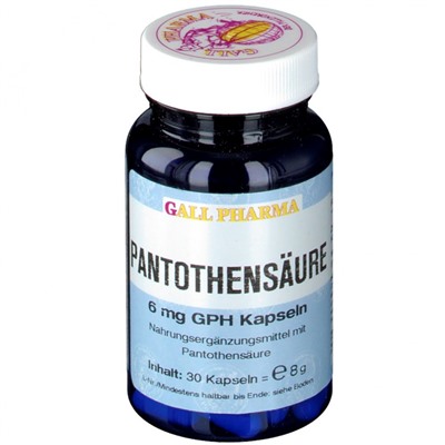 GALL PHARMA Pantothensaure 6 mg GPH Капсулы, 30 шт