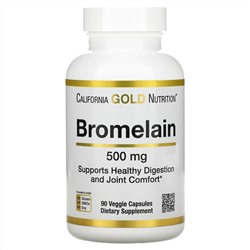California Gold Nutrition, бромелаин, 500 мг, 90 растительных капсул