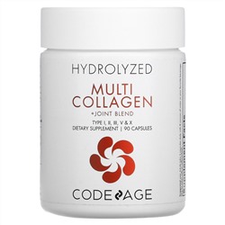 CodeAge, Гидролизованный мультиколлагеновый протеин + смесь для суставов, 90 капсул