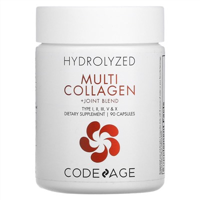 CodeAge, Гидролизованный мультиколлагеновый протеин + смесь для суставов, 90 капсул