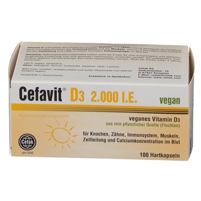 Cefavit (Цефавит) D3 2.000 I.E. vegan 100 шт