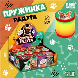 Пружинка - радуга «Котики-собачки» d.-5см, в шоубоксе