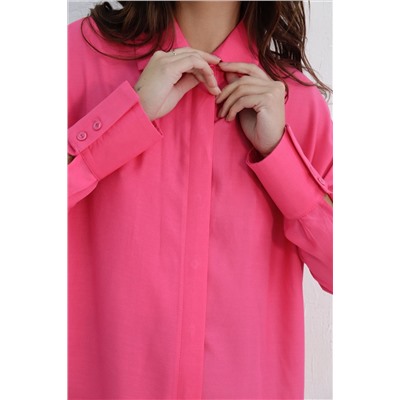 10864 Базовая удлинённая рубашка розовая