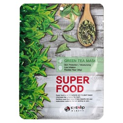 Маска для лица тканевая Eyenlip Super Food Green Tea, 23 мл