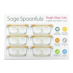Sage Spoonfuls, Tough Glass Tub, 6 упаковок по 120 мл (4 унции)